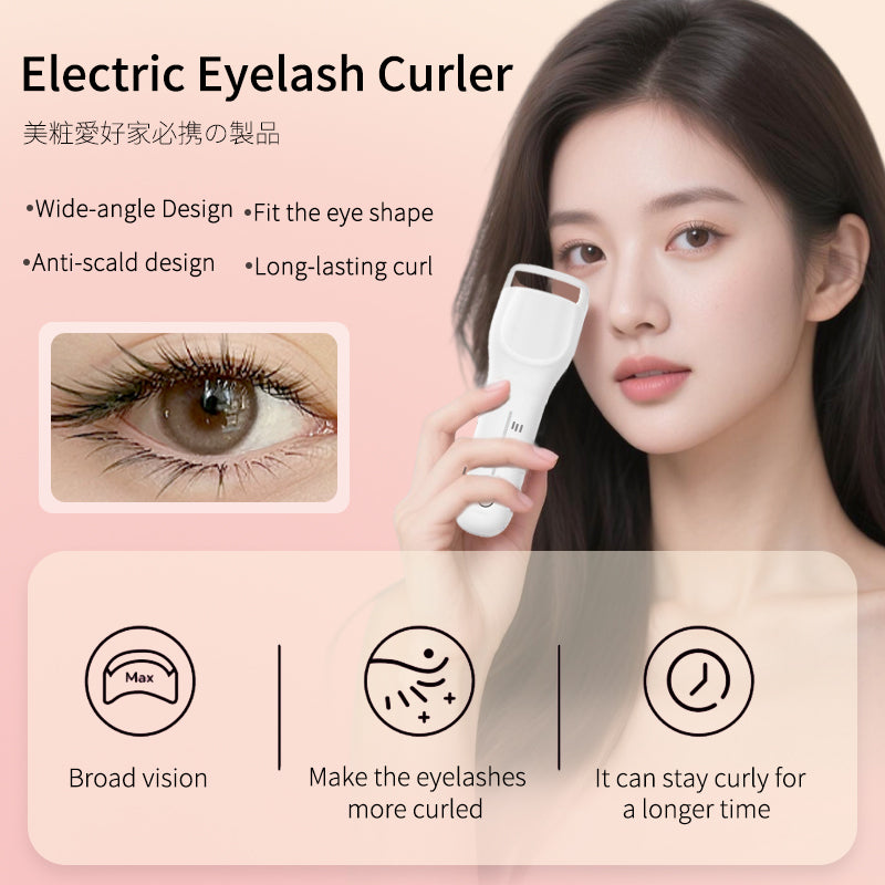 Portable Luxury Electric Heated Eyelash Curler Mini Eye Makeup Tool for Long Lasting Eyelash Curling