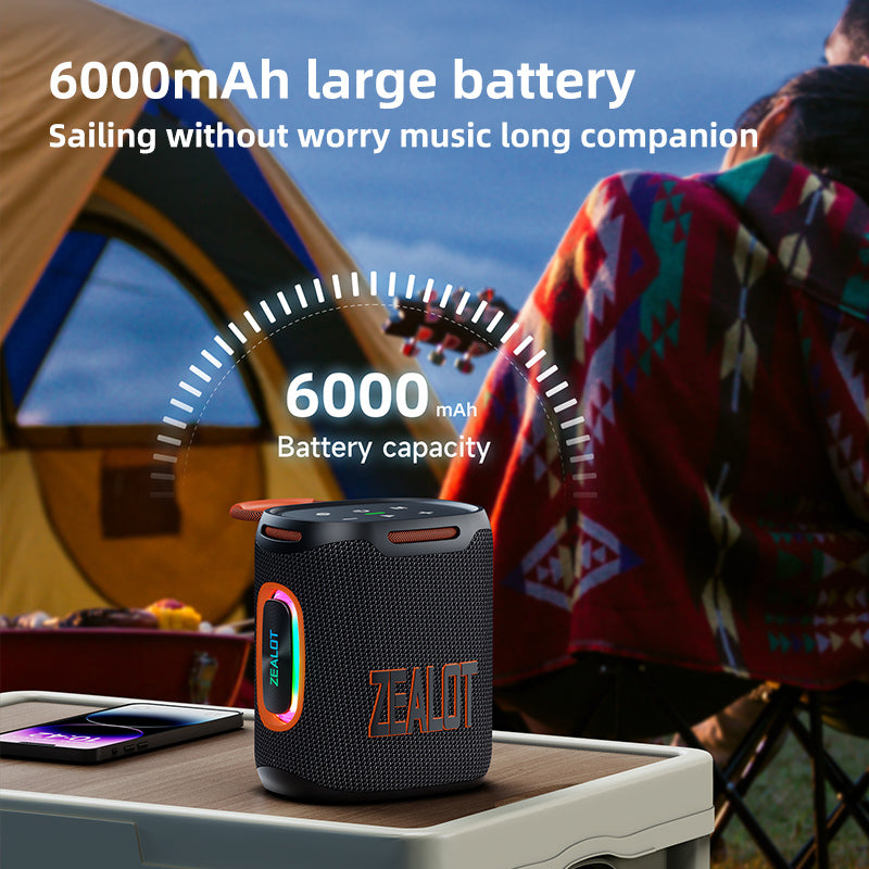 New Model Portable Blue Tooth Speaker Zealot S122 25w 6000mAh Battery Speaker.